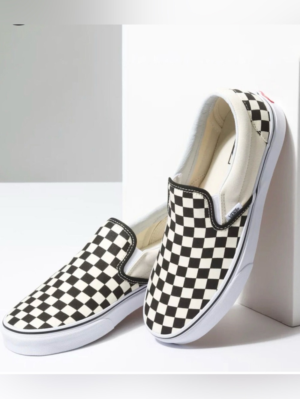 VANS Checkerboard Slip-On Black & Off White Shoes